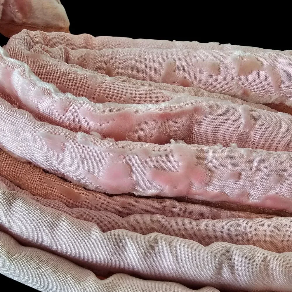 VTG Peach‎ Pink Wool Blanket Marshall Field Gina Belgium Twin Or Full Size Soft